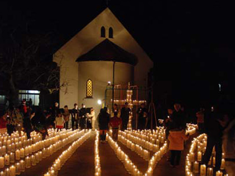 日本福音ルーテル小城教会（小城市）ライトアップ